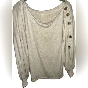 Light Tan Sweater with Button Details
